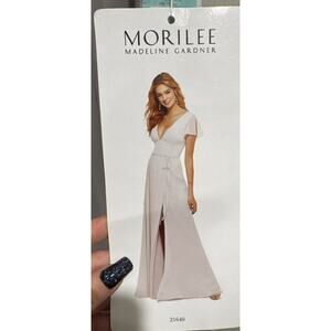 NWT MoriLee Madeline Gardner Bridesmaid Dress 21640 in Silver 16 Plus Mother